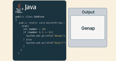 Java code editor dengan output ganjil/genap